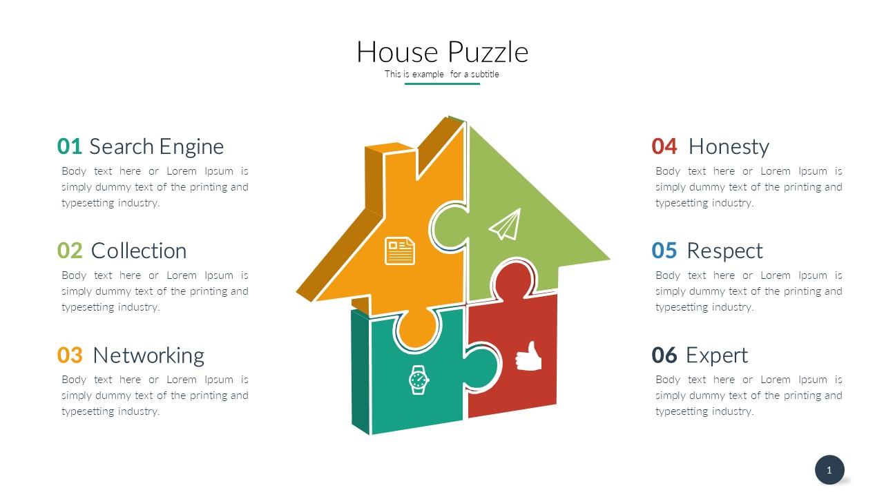 3D Puzzle Diagram PowerPoint Templates - Visual Spiders